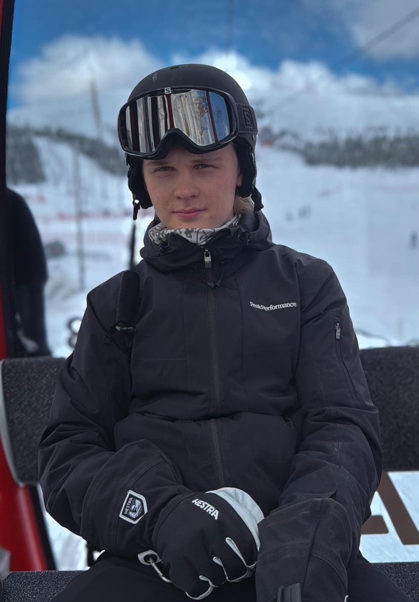 Ilari, your local guide, in the snowy outdoors.